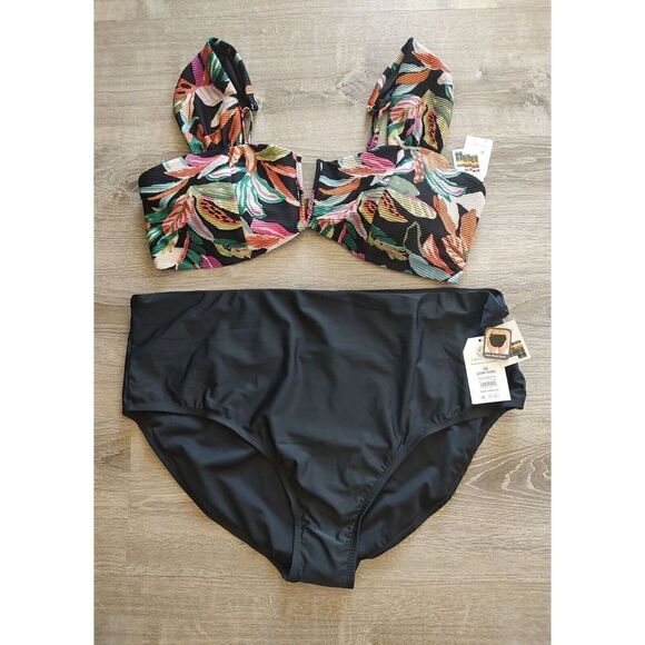 NEW Women’s Size 3XL Time and Tru Bikini Swim Top & Bottoms Vacay Swimsuit - Picture 1 of 11